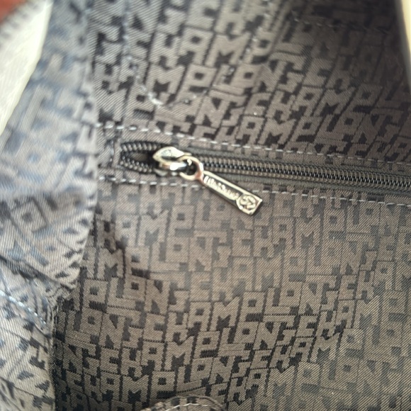 Longchamp le pliage cuir leather small handbag bag nude bone ivory off-white - Picture 14 of 17